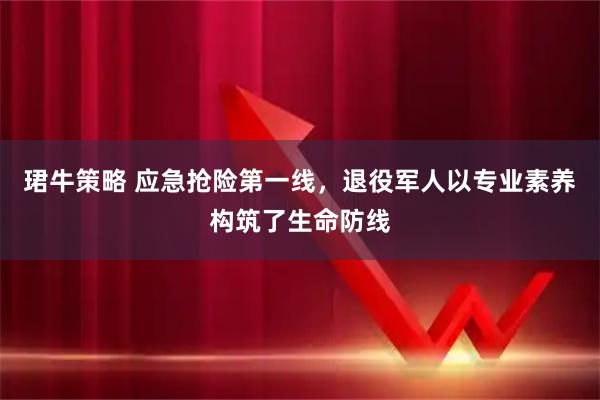 珺牛策略 应急抢险第一线，退役军人以专业素养构筑了生命防线