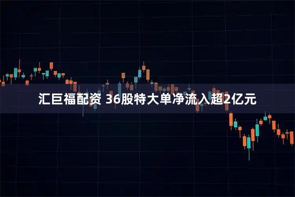 汇巨福配资 36股特大单净流入超2亿元